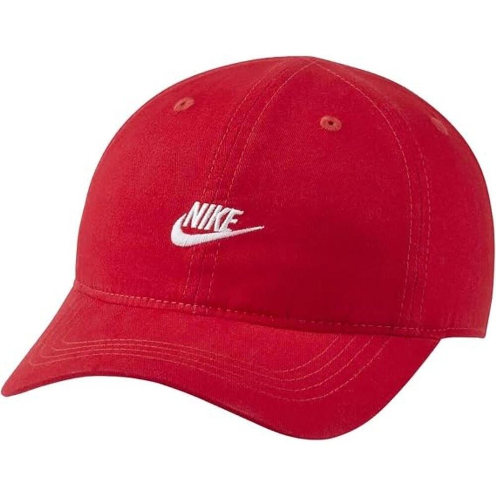 Nike Kids Heritage86 Adjustable Hat Red Cotton Twill Cap Futura Logo Child 4-7